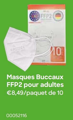 Promotions Masques buccaux ffp2 pour adultes - Produit Maison - Ava - Valide de 01/03/2022 à 30/04/2022 chez Ava
