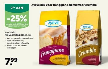 Promoties Aveve mix voor frangipane - Huismerk - Aveve - Geldig van 23/02/2022 tot 05/03/2022 bij Aveve