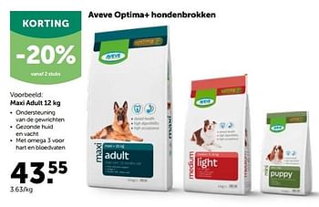 Promoties Aveve optima+ hondenbrokken maxi adult - Huismerk - Aveve - Geldig van 23/02/2022 tot 05/03/2022 bij Aveve