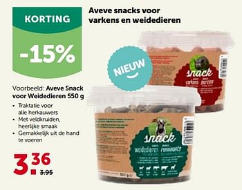 Promoties Aveve snack voor weidedieren - Huismerk - Aveve - Geldig van 23/02/2022 tot 05/03/2022 bij Aveve