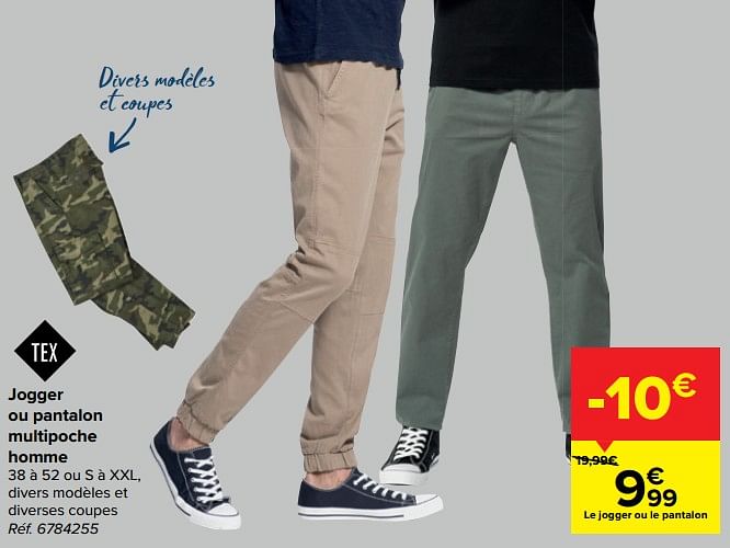 Pantalon tex carrefour homme hot sale