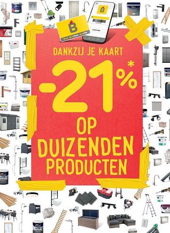 Promoties Dankzij je kaart -21% op duizenden producten - Huismerk - Brico - Geldig van 23/02/2022 tot 14/03/2022 bij Brico