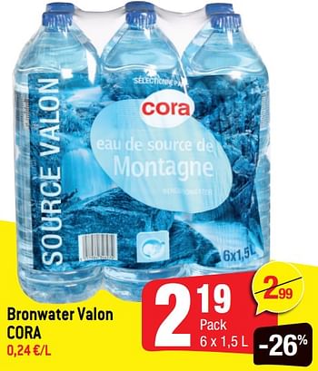 Promoties Bronwater valon cora - Huismerk - Smatch - Geldig van 23/02/2022 tot 01/03/2022 bij Smatch