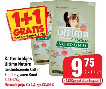 Promoties Kattenbrokjes ultima nature - Ultima - Geldig van 23/02/2022 tot 01/03/2022 bij Smatch