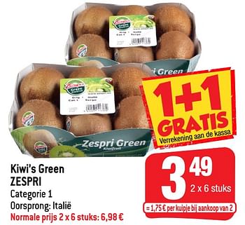 Promoties Kiwi’s green zespri - Zespri - Geldig van 23/02/2022 tot 01/03/2022 bij Smatch
