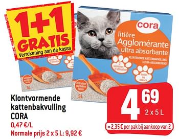 Promoties Klontvormende kattenbakvulling cora - Huismerk - Smatch - Geldig van 23/02/2022 tot 01/03/2022 bij Smatch