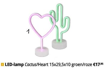 Promoties Led-lamp cactus-heart - Huismerk - Ygo - Geldig van 21/02/2022 tot 20/03/2022 bij Ygo