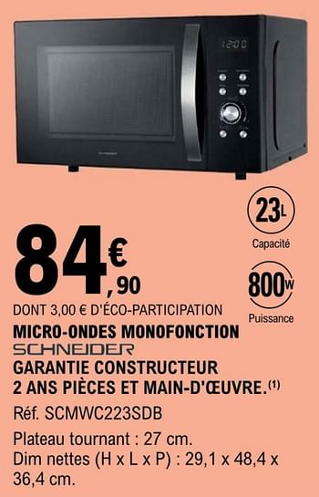 Promo Micro Ondes Monofonction chez E.Leclerc 