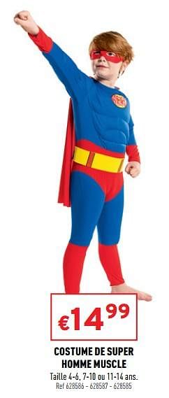 Promoties Costume de super homme muscle - Huismerk - Trafic  - Geldig van 23/02/2022 tot 27/02/2022 bij Trafic