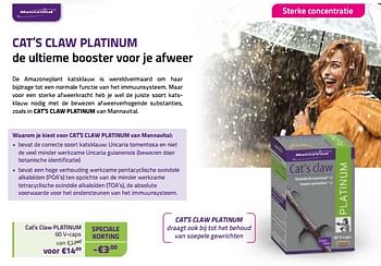 Promoties Cat’s claw platinum - Mannavital - Geldig van 28/02/2022 tot 31/03/2022 bij Mannavita