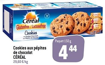 Promotions Cookies aux pépites de chocolat céréal - Céréal - Valide de 23/02/2022 à 01/03/2022 chez Match