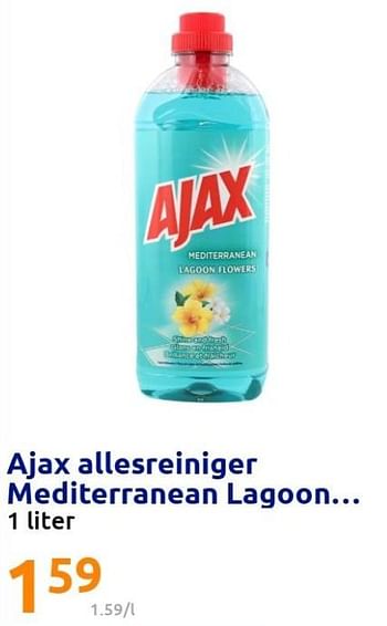 Promoties Ajax allesreiniger mediterranean lagoon - Ajax - Geldig van 23/02/2022 tot 01/03/2022 bij Action
