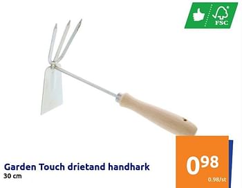 Promoties Garden touch drietand handhark - Huismerk - Action - Geldig van 23/02/2022 tot 01/03/2022 bij Action