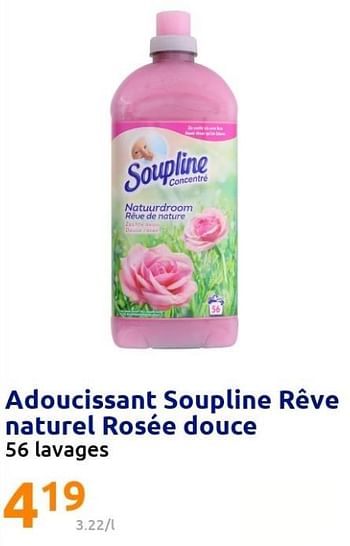 Promotions Adoucissant soupline rêve naturel rosée douce - Soupline - Valide de 23/02/2022 à 01/03/2022 chez Action