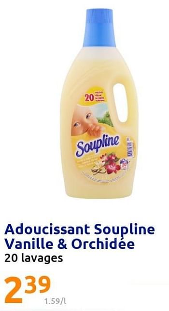 Promotions Adoucissant soupline vanille + orchidee - Soupline - Valide de 23/02/2022 à 01/03/2022 chez Action