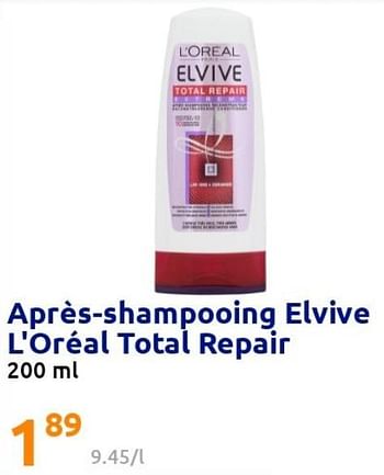 Promotions Après-shampooing elvive l`oréal total repair - L'Oreal Paris - Valide de 23/02/2022 à 01/03/2022 chez Action