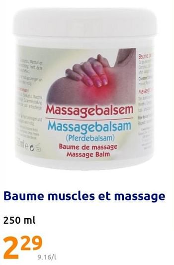 Promotions Baume de massage massage - Produit Maison - Action - Valide de 23/02/2022 à 01/03/2022 chez Action