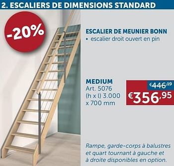Promotions Escalier de meunier bonn medium - Produit maison - Zelfbouwmarkt - Valide de 01/03/2022 à 28/03/2022 chez Zelfbouwmarkt