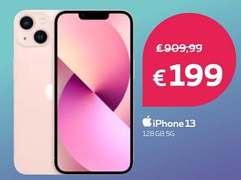 Promotions Apple iphone13 128gb 5g - Apple - Valide de 25/02/2022 à 10/03/2022 chez Proximus