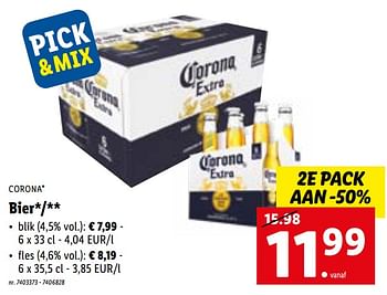 Promoties Bier - Corona - Geldig van 07/03/2022 tot 12/03/2022 bij Lidl