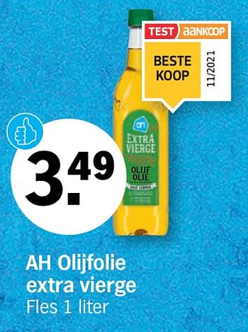 Promotions Ah olijfolie extra vierge - Produit Maison - Albert Heijn - Valide de 28/02/2022 à 06/03/2022 chez Albert Heijn