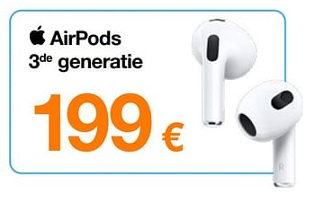 Promoties Apple airpods 3de generatie - Apple - Geldig van 28/02/2022 tot 06/03/2022 bij Orange