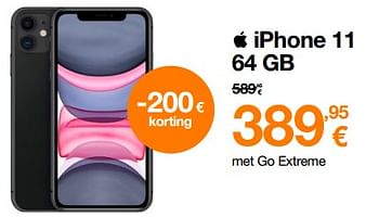 Promoties Apple iphone 11 64 gb - Apple - Geldig van 28/02/2022 tot 06/03/2022 bij Orange