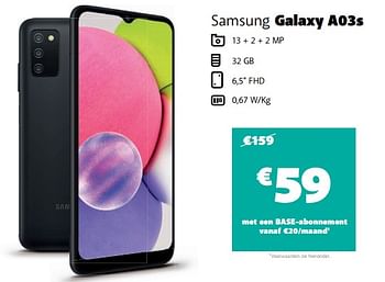 Promoties Samsung galaxy a03s - Samsung - Geldig van 01/03/2022 tot 17/03/2022 bij Base