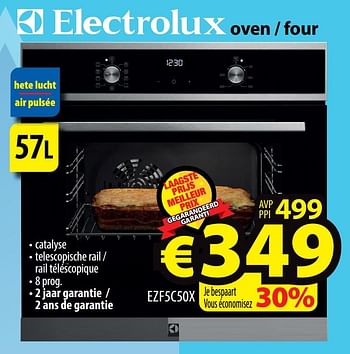 Promotions Electrolux oven - four ezf5c50x - Electrolux - Valide de 02/03/2022 à 09/03/2022 chez ElectroStock