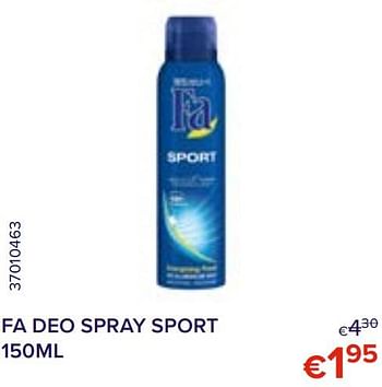 Promoties Fa deo spray sport - Fa - Geldig van 01/03/2022 tot 31/03/2022 bij Euro Shop