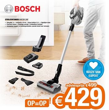 Promoties Bosch steelstofzuiger b4bcs812inf - Bosch - Geldig van 25/02/2022 tot 31/03/2022 bij Expert