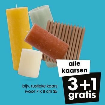 Promoties Rustieke kaars ivoor - Huismerk - Hema - Geldig van 02/03/2022 tot 08/03/2022 bij Hema