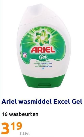 Promoties Ariel wasmiddel excel gel - Ariel - Geldig van 02/03/2022 tot 08/03/2022 bij Action