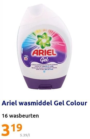 Promoties Ariel wasmiddel gel colour - Ariel - Geldig van 02/03/2022 tot 08/03/2022 bij Action
