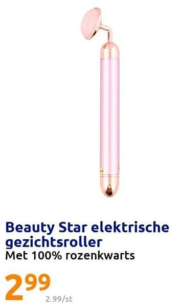 Promoties Beauty star elektrische gezichtsroller - Beauty Star - Geldig van 02/03/2022 tot 08/03/2022 bij Action