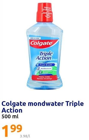 Promoties Colgate mondwater triple action - Colgate - Geldig van 02/03/2022 tot 08/03/2022 bij Action