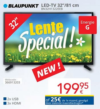 Promoties Blaupunkt led-tv 32``-81 cm bn32h1322eeb - Blaupunkt - Geldig van 01/03/2022 tot 31/03/2022 bij Eldi