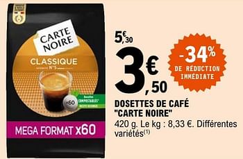 Promo Café en grains carte noire chez E.Leclerc