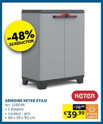 Promotions Armoire keter stilo - Keter - Valide de 08/03/2022 à 04/04/2022 chez Zelfbouwmarkt