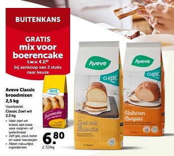 Promoties Aveve classic broodmixen classic zoet wit - Huismerk - Aveve - Geldig van 09/03/2022 tot 19/03/2022 bij Aveve