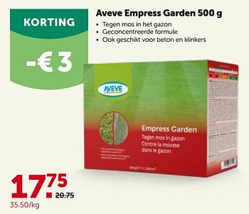 Promoties Aveve empress garden - Huismerk - Aveve - Geldig van 09/03/2022 tot 19/03/2022 bij Aveve