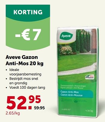 Promoties Aveve gazon anti-mos - Huismerk - Aveve - Geldig van 09/03/2022 tot 19/03/2022 bij Aveve