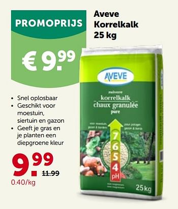 Promotions Aveve korrelkalk - Produit maison - Aveve - Valide de 09/03/2022 à 19/03/2022 chez Aveve