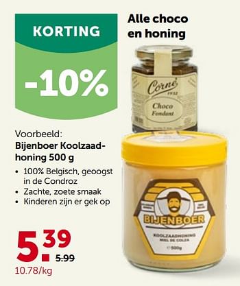 Promoties Bijenboer koolzaadhoning - Huismerk - Aveve - Geldig van 09/03/2022 tot 19/03/2022 bij Aveve