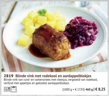 Promoties Blinde vink met rodekool en aardappelblokjes - Huismerk - Bofrost - Geldig van 07/03/2022 tot 31/08/2022 bij Bofrost