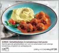 Gehaktballetjes in tomatensaus met puree-Huismerk - Bofrost