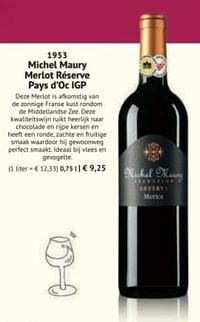 Michel maury merlot réserve pays d`oc igp-Rode wijnen