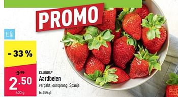 Promoties Aardbeien - Calinda - Geldig van 14/03/2022 tot 19/03/2022 bij Aldi