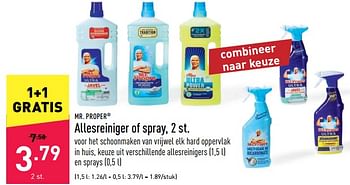 Promoties Allesreiniger of spray - Mr. Proper - Geldig van 18/03/2022 tot 25/03/2022 bij Aldi