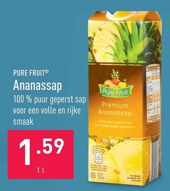 Promoties Ananassap - Pure Fruit - Geldig van 14/03/2022 tot 25/03/2022 bij Aldi